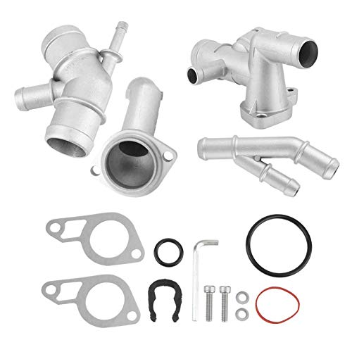 Akozon Thermostatgehäuse Wasserrohr Aluminiumguss CNC Thermostatgehäuse Passend für MK4 1.8T 2000-2005 2000-2002 von Akozon