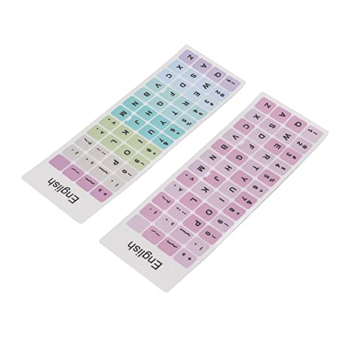 Akozon Universal English Keyboard S Ickers, 2 Stück Bunte, Staubdichte Tastaturen mit Wasserdichter Beschichtung, PVC-Material, Compu Er-Tastenkappen für PC, Laptop, Schreibtisch (A) von Akozon