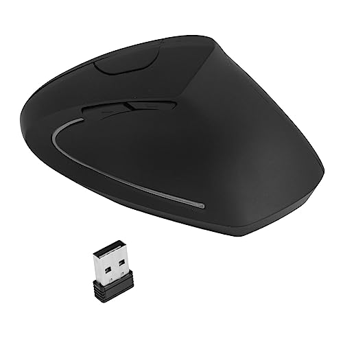 Akozon Vertikale Maus 2,4 G, Angetrieben, Beleuchtet, Leise, Ergonomisch, Kabellos, für Gaming, Arbeiten, Einstellbare DPI-Batterie von Akozon