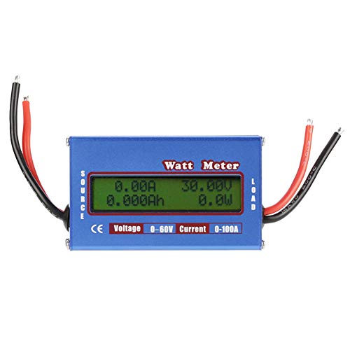 Watt Power Tester, Akozon Leistungsanalysator DC Digital LCD Leistungsmesser Hohe Präzision Watt Volt Amperemeter Energiezähler Analyzer Tool (0-100A 8-60V) von Akozon
