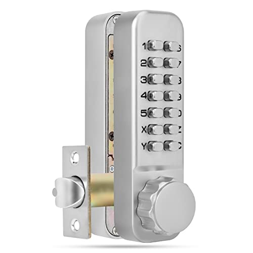 Akozon Ziffern Mechanical Code Lock - Wasserdichte Sicherheitsschloss für Innen-/Außentüren - 4-7 Ziffern Kombinationsschloss mit Zinklegungsschale von Akozon