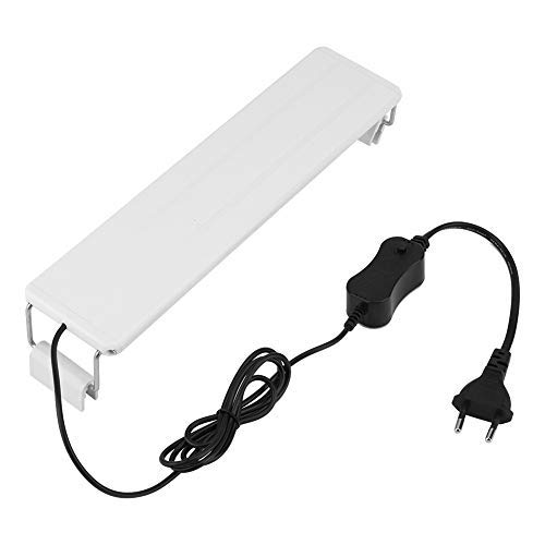 Akozon Aquarium LED Beleuchtung, 8W Aquariumbeleuchtung Lampe Weiß Licht mit Verstellbarer Halterung für 30cm-40cm Aquarium Lighting für Fisch Tank EU Stecker 220V von Akozon