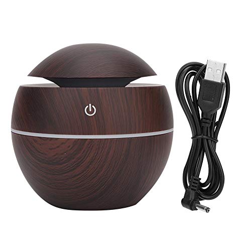 Aroma Diffuser, Akozon runde Kugelform USB Wiederaufladbarer Luftbefeuchter Diffusor Leiser Luftreiniger Feuchtigkeitsabgabe für Büro Hause Schlafzimmer Wohnzimmer(Tiefe Holzmaserung) von Akozon