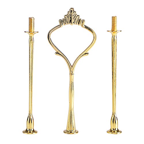 Beschläge für Tortenständer, Beschläge für Obstteller Beschlagbeschläge 3 TierHolder (3 Tiers Round Gold) Multi Tiers Cake Tray Stand Handle (Dreistufige kleine Krone aus Gold) von Akozon