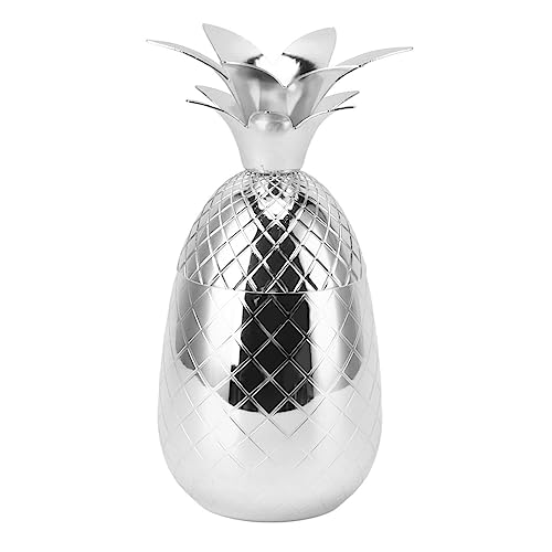 Cocktail-Shaker, Ananas-Form, Edelstahl, Poliert, Martini-Sets, Glatte Oberfläche, 500 Ml, für Zuhause, Bar, Gold, Margarita-Mixer, Apartment, Küche, Restaurant, Hotel (Silber) von Akozon