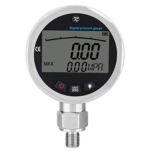 Digital Manometer, Akozon Hohe Präzision Hydraulic Manometer 400 BAR 0-40 Mpa 10000 PSI mit G1/4-Anschluss für Kraftstoff Luft Öl Flüss von Akozon