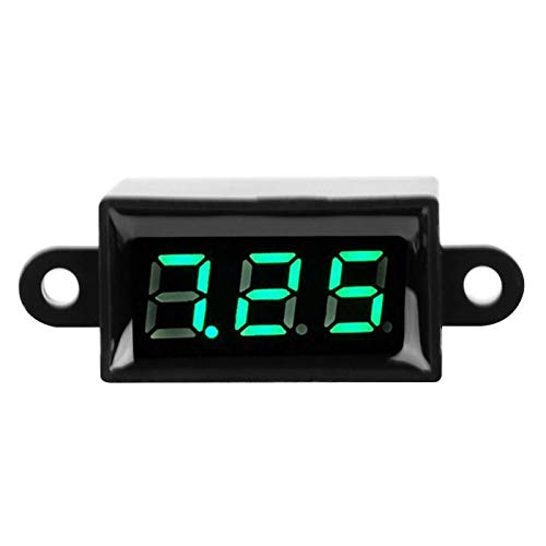 Digital Voltmeter Amperemeter, Akozon 0,28 Zoll Volt Meter Gauge Zweidraht DC 3,0-30 V LED Anzeige Spannungsstrommesser für Motorrad Auto Motor Panel Montieren (Grün) von Akozon