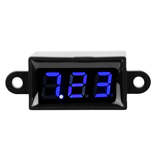 Digital Voltmeter Amperemeter, Akozon 0,28 Zoll Volt Meter Gauge Zweidraht DC 3,0-30 V LED Anzeige Spannungsstrommesser für Motorrad Auto Motor Panel Montieren (Blau) von Akozon