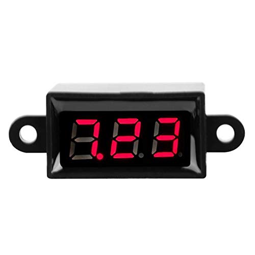 Digital Voltmeter Amperemeter, Akozon 0,28 Zoll Volt Meter Zweidraht DC 3,0-30 V LED Anzeige Spannungsstrommesser für Motorrad Auto Motor Panel Montieren (Rot) von Akozon