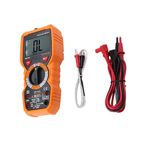 Digitales Multimeter PEAKMETER PM18C 6000 zählt intelligente Temperaturmessgeräte Spannungsprüfgerätes True RMS Backlight Display Strom Widerstand Kapazität Frequenz NCV Tester Diodentest von Akozon