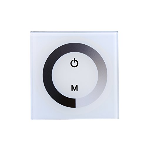 Led Dimmer 12v Dimmschalter Einfarbiges Touchpanel Dimmer Wandschalter Controller LED Lichtstreifen Dimmerknopf Helligkeit einstellen EIN/AUS Schalter Weiß(Weiß) von Akozon