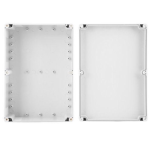 Elektrische Gehäusekasten IP65 wasserdichte Anschlussdosen Kabelverbinder ABS-Kunststoff Outdoor Projekt Box Gehäuse Instrumentenkoffer(26,3 x 18,5 9,5 cm ) 263*185*95mm Water-resistant White Plastic von Akozon