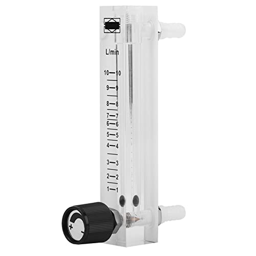 Gasdurchflussmesser, Durchflussmesser 1-10 LPM Durchflussmesser Rotameter Luftsauerstoff 0-15 L/min Durchflussmesser für Sauerstoff/Luft/Gas Acryl-Rotometer mit von Akozon