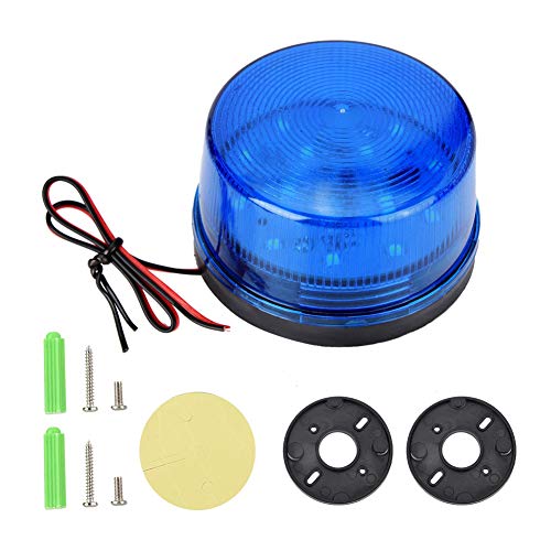 Hausalarm-Stroboskop, 12 V Blaues LED-Stroboskop-Leuchtfeuer Notsicherheitssignal Blinklicht ohne Ton M Blaues Licht 12 Alarmwarnung von Akozon