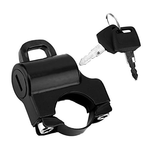 Helmschloss, 22mm Universal Motorradlenker Helmschloss Helm Sicherheitsschloss Lenker Vorhängeschloss mit 2 Schlüsseln(Schwarz) von Akozon