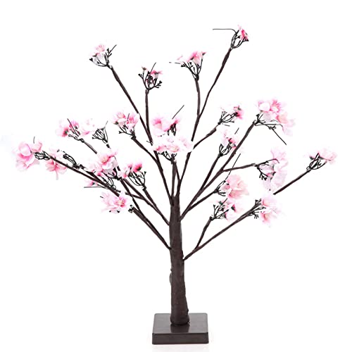 Innen 24 Stück LED, Lampe Home Party Kirschblütenbaum Lichtlampe Bonsai Kirschbaumform von Akozon