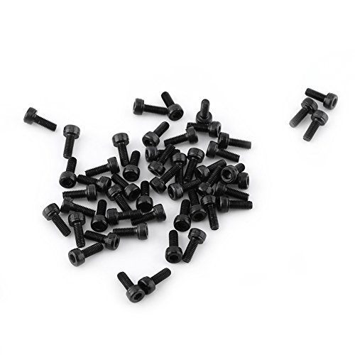 Akozon Innensechskantschrauben-Set, schwarz, M3, hochwertige Legierung, 12,9, Karbonstahl, 4-50 mm (M3 x 8 mm, Vollgewinde, 50 Stück) von Akozon