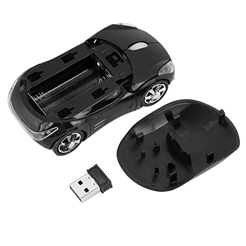 Kabellose Auto-Maus für Kinder, optisch verkabelt, 2,4 G, 1600 DPI, optisch, Desktop-Spiel, Mac ME, Windows PC, Tablet, Laptop, Geschenk, Büro (schwarz) von Akozon