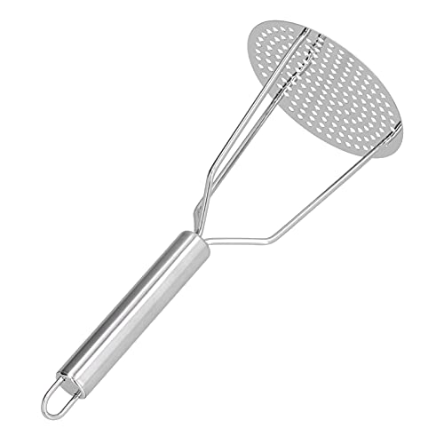 Kartoffelstampfer aus Edelstahl, Obst und Fleisch mit Ergonomischem Griff für die Küche aus Stahl von Akozon