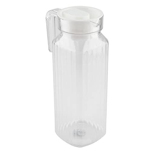 Kleiner Glaskrug, Transparente Acryl-Saftflasche mit Deckel 500 Ml Pl Kalter Krug Deckel für Bar Home Kunststoffkrug Gestreiftes Wassereis (1100ml) von Akozon