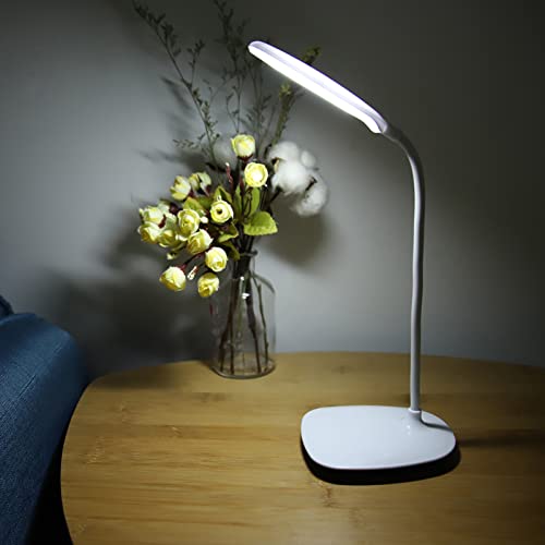 LED-Schreibtisch-Bürolampe, Flexible USB-Tischtisch-Nachttisch-Touch-Lampe LED-Licht LED-Schalter, Dimmbar, Lese- und Lernlicht, Dimmer für Home College Dorm Room von Akozon