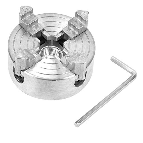 Mini-Drehfutter, 4-Backen-Zink-Legierung, selbstzentrierendes Holzdrehfutter, Z011A Metall-Drechsel-Drehfutter-Klemmzubehör, mit großem Spannbereich von Akozon