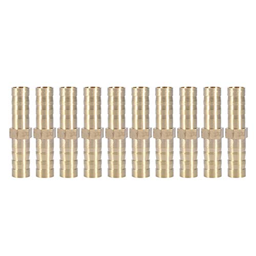 Rohrverbindungsrohr, Akozon Messing mit Widerhaken gerade 2-Wege-Rohrverbinder-Rohrverbindungsanschluss(8mm 10pcs) von Akozon