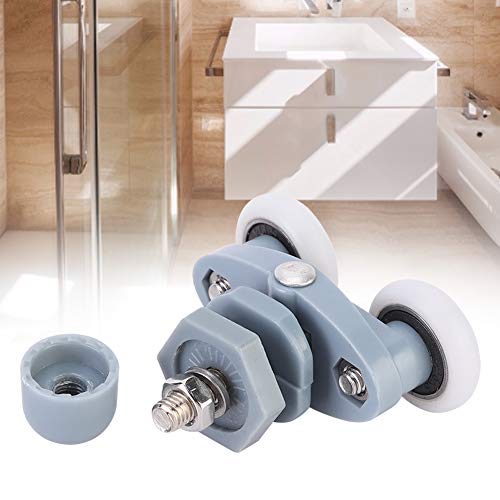 Rollens Chiebetür, 8 Stk. Langlebige Kunststoff-Schiebe Roller-Dusche Aurlane Badezimmer-Glastür-Oor-Rollen mit Schienen Rad (20mm) von Akozon