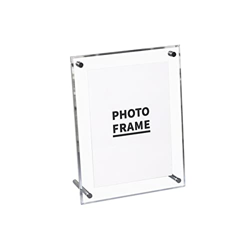 Transparenter Fotorahmen Klares Acryl, Selbststehend Acryl-Bilderrahmen Zum Ausstellen Zertifikate und Fotos mit Metallgestell(Gerade Kante 12 Zoll A4 (24,2 * 33,9 cm)) von Akozon