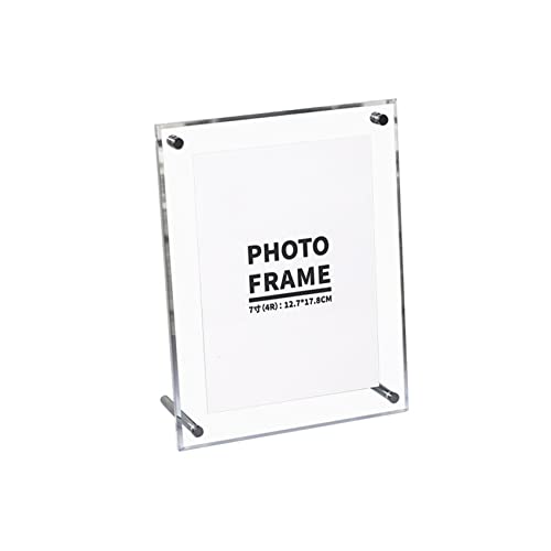Transparenter Fotorahmen Klares Acryl, Selbststehend Acryl-Bilderrahmen Zum Ausstellen Zertifikate und Fotos mit Metallgestell(Gerade Kante 8 Zoll (19 * 24cm)) von Akozon