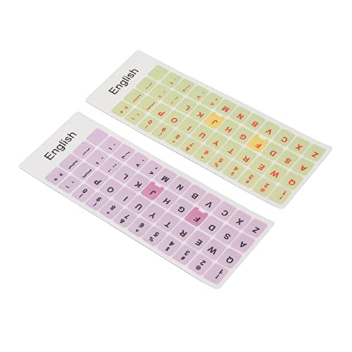 Akozon Universal English Keyboard S Ickers, 2 Stück Bunte, Staubdichte Tastaturen mit Wasserdichter Beschichtung, PVC-Material, Compu Er-Tastenkappen für PC, Laptop, Schreibtisch (D) von Akozon