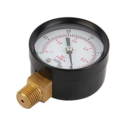 Manometer Vakuum, Vacuum Gauges, Akozon Vacuum Manometer, 2 Zoll Mini Dial Luft Vakuum Manometer 1/4 Zoll NPT Unterdruckmanometer Mini Niederdruckmanometer von Akozon