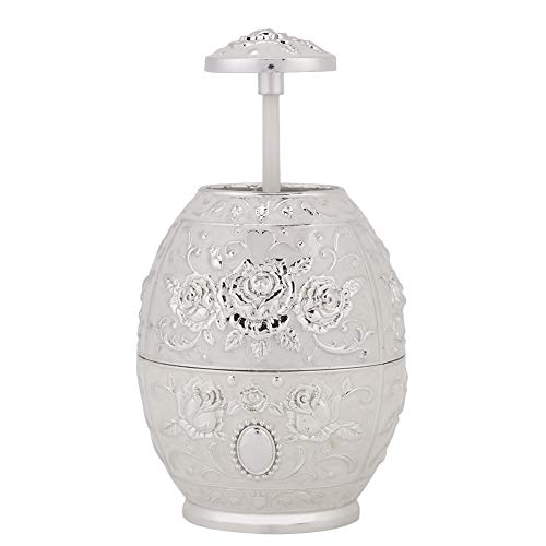 Zahnstocherspender, Zahnstocherhalter aus Metall, Zinklegierungsmuster, einziehbare Metallblume, Handpresse, Zahnstocherspender (Silbermuster), Zinklegierungsschale, Zahnstocherhalter, ganz von Akozon