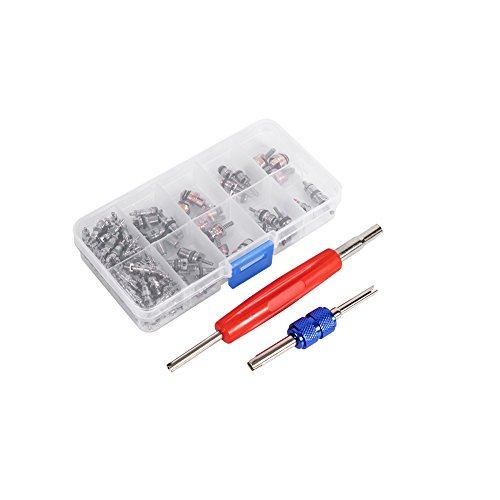 a/c Schrader Valve Tool + reifenventil 102 Stück Auto A/C Ventilkern Klimaanlage Ventileinsatz Zubehör R134a / R12 Ventilschaft Sortiment mit Entferner Werkzeug Ersatz Zubehörteil a/c Schrader Valve Tool + reifenventil 102 Stück Auto A/C Ventilkern Klimaanlage Ventileinsatz Zubehör R134a / R12 Ventilschaft Sortiment mit Entferner Werkzeug Ersatz Zubehörteil von Akozon