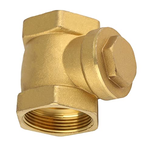 chekval,DN32 Female Thread Brass NOn return Swing Check Valve 232PSI DN32 BSP 1-1/4 Zoll Innengewinde Messing Rückschlagventil Prevent Water Backflow verhindern Wasserrückfluss gelb von Akozon