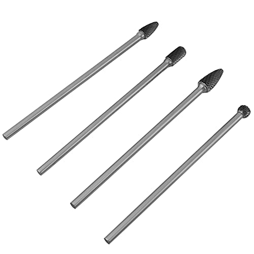 hartmetallfräser, Stück Hartmetall-Rotationsfeilen Double Cut Burr 4pcs Hartmetall-Rotary-Dateien Set 6 mm Schaft Metallbearbeitungswerkzeug 6mm für Grinder Drill hartmetallfräser, Stück Hartmetall-Rotationsfeilen Double Cut Burr 4pcs Hartmetall-Rotary-Dateien Set 6 mm Schaft Metallbearbeitungswerkzeug 6mm für Grinder Drill von Akozon