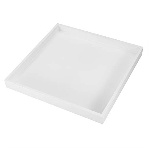 tablett Weiss 25x25 + Ablagefach, Multi-Purpose White Desktop Storage Organizer für Schmuck Food Cosmetics von Akozon