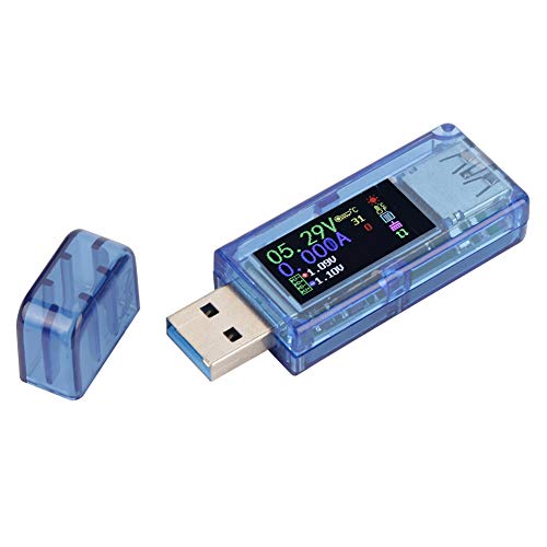 usbladegrät,RuiDeng AT34 USB 3.0 Color LCD Voltmeter Ammeter Current Meter USB-Multimeter, 3.0-Farb-LCD-Voltmeter-Amperemeter-Stromzähler-Ladegerät Multimeter Charger Tester mit IPS-Farbdisplay von Akozon