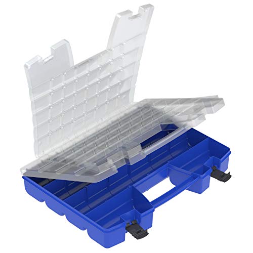 Akro-Mils 06318 Multi Compartment Hardware and Crafts Portable Organizer Storage Case, (18-Inch x 13-Inch x 4-Inch), Blue von Akro-Mils