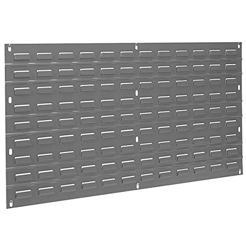 Akro-Mils 30136 Lamellen-Wandpaneel aus Stahl, Garagen-Organizer für die Montage von AkroBin Aufbewahrungsbehältern, 91,4 cm B x 48,8 cm H), Grau, (1 Stück) von Akro-Mils