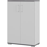 Aktenschrank PROFI, 2 Flügeltüren, Höhe 1.230 mm, Breite 800 mm, Lichtgrau/Graphit von Jungheinrich PROFISHOP