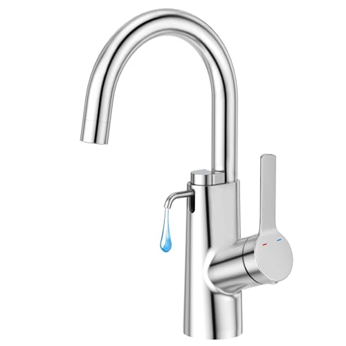 Aktines Wasserhahn Bad Hoch 360° Drehbar mit integriertem Seifenspender, Waschtischarmatur Hoch Einhebelmischer Armatur Wasserhahn für Waschbecken Bad oder Spüle Küche aus Edelstahl Poliert Verchromt Aktines Wasserhahn Bad Hoch 360° Drehbar mit integriertem Seifenspender, Waschtischarmatur Hoch Einhebelmischer Armatur Wasserhahn für Waschbecken Bad oder Spüle Küche aus Edelstahl Poliert Verchromt von Aktines
