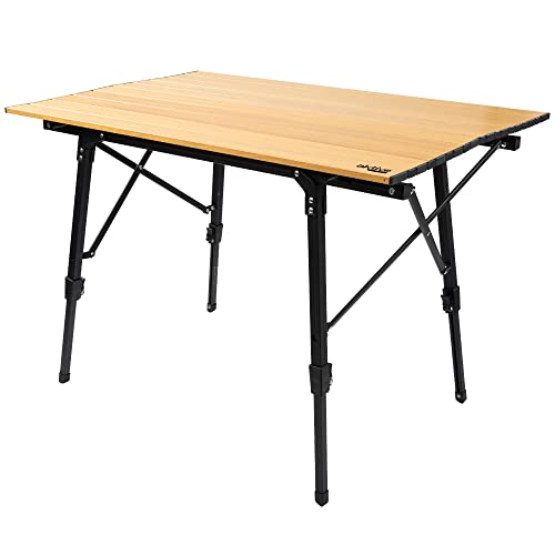 Aktive 63024 - Höhenverstellbarer Tisch für Glamping-Camping, Klappbarer Campingtisch, Maße 90x57x45/70, Aluminium, tragbar, Tragbare Klapptische von AKTIVE
