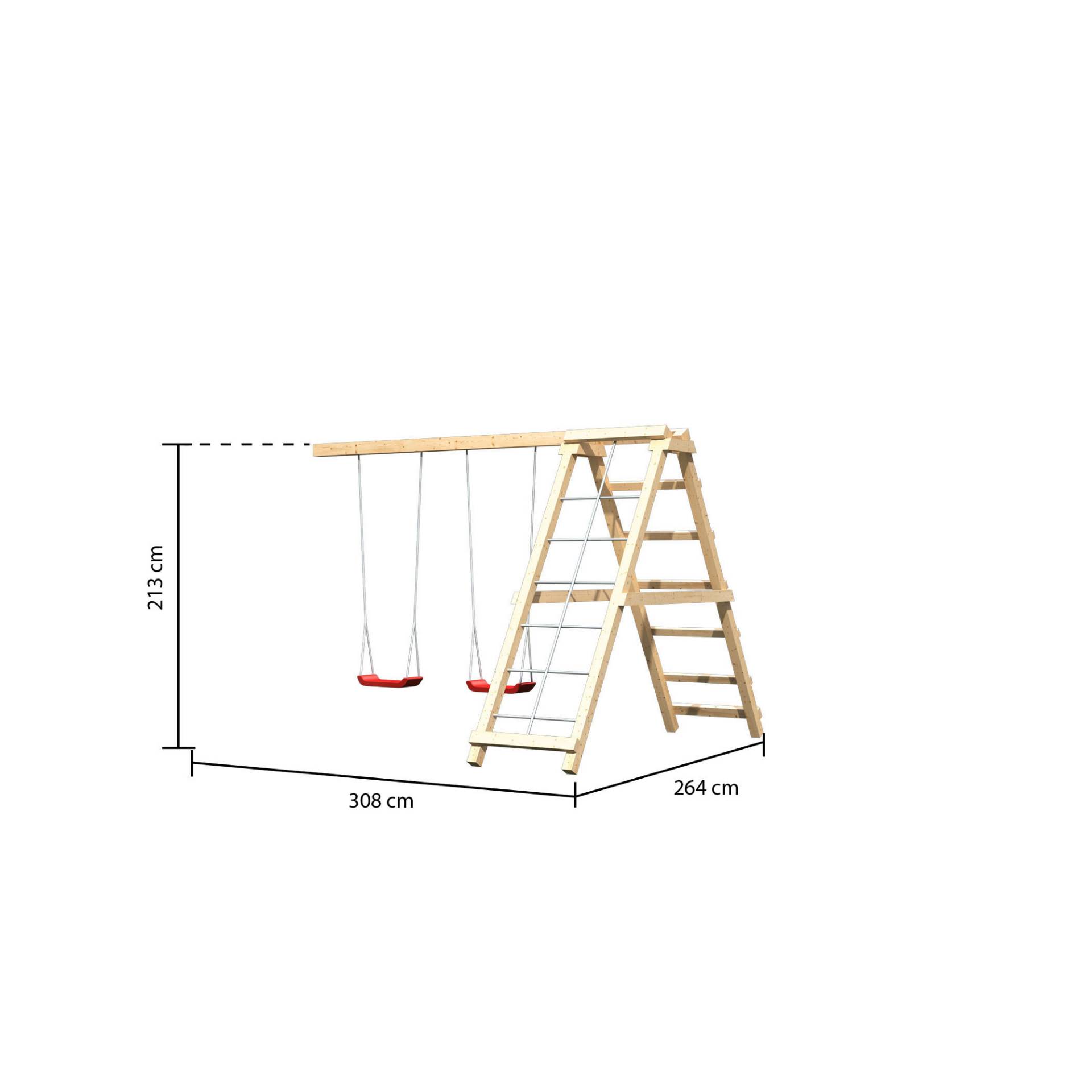 Akubi Doppelschaukellanbau 308 cm naturbelassen von Akubi