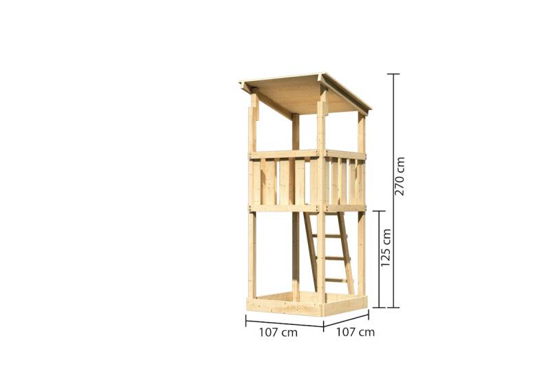 Akubi Kinderspielturm Anna mit Pultdach naturbelassen von Karibu