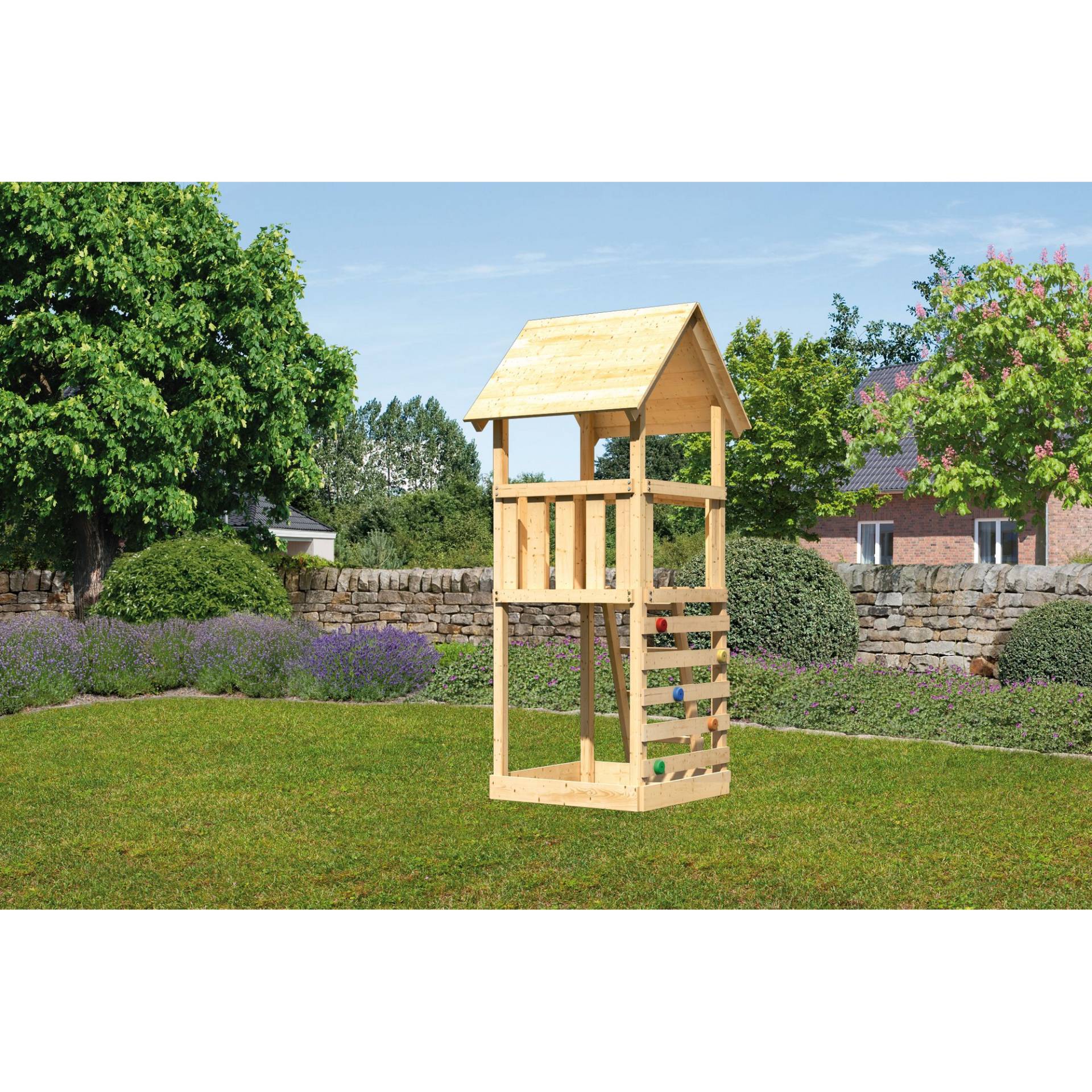 Akubi Kinderspielturm 'Lotti' Kletterwand , 107 x 107 x 291 cm von Akubi