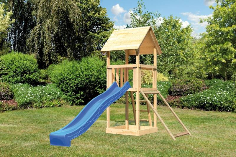 Akubi Kinderspielturm Lotti inkl. Netzrampe und Rutsche blau Akubi Kinderspielturm Lotti inkl. Netzrampe und Rutsche blau von Karibu