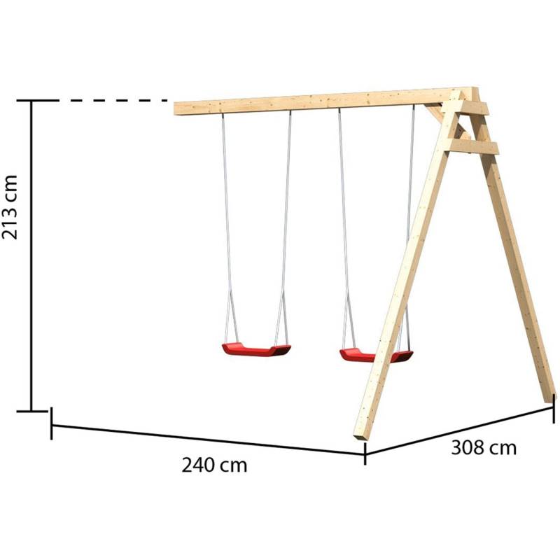 Karibu Doppelschaukel Anbau naturb. von Karibu