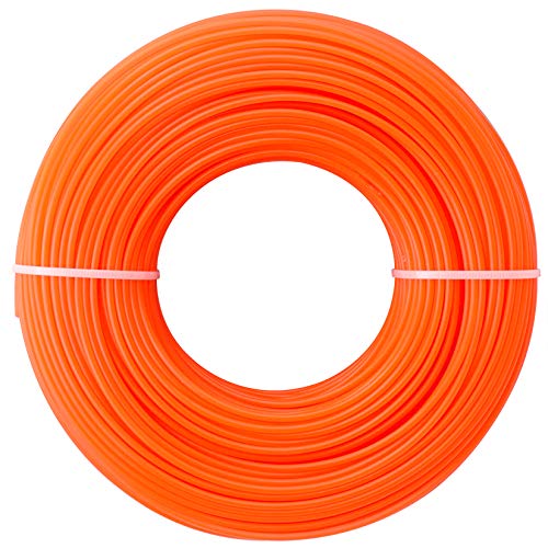 Akuoly 100m Mähfaden Trimmerschnur Trimmerfaden für Rasentrimmer Fadendurchmesser 2,4 mm, Orange von Akuoly