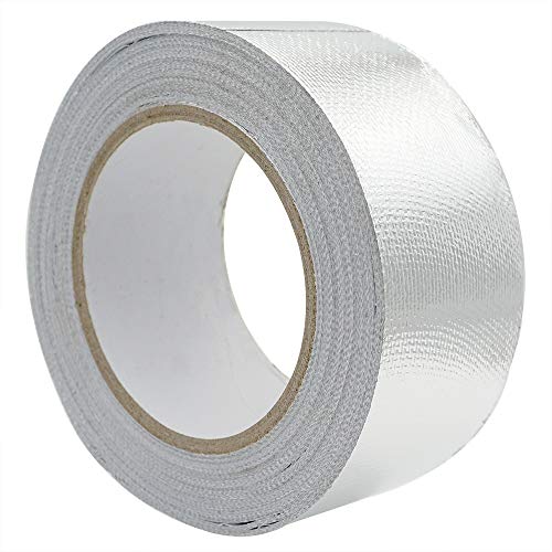 Aluminiumband Selbstklebendes Aluband Thermoshield Hitzeschutzband, Aluklebeband verstärkt mit einem Glasgittergewebe, 50mmx25m Temperaturbeständigkeit -30~120C° von Akuoly